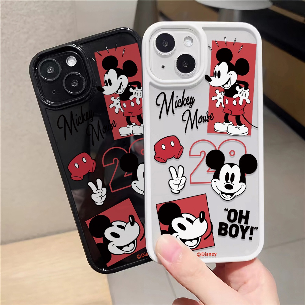 Ốp Điện Thoại Nhựa Acrylic Cứng Trong Suốt In Hình Mickey Thời Trang Cho iphone 14promax 11 13 12 7Plus 8 X XS Max