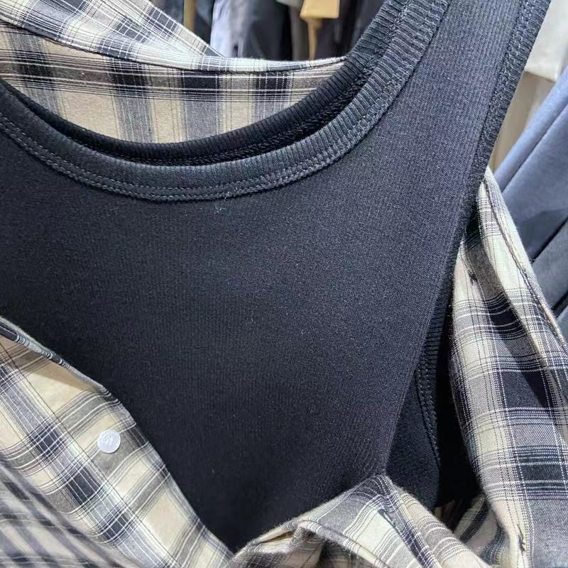 Áo Sơ Mi Giả Hai Mảnh Dáng Rộng Kích Thước Lớn 150kg Phong Cách Mới 2023 Cho Nữ