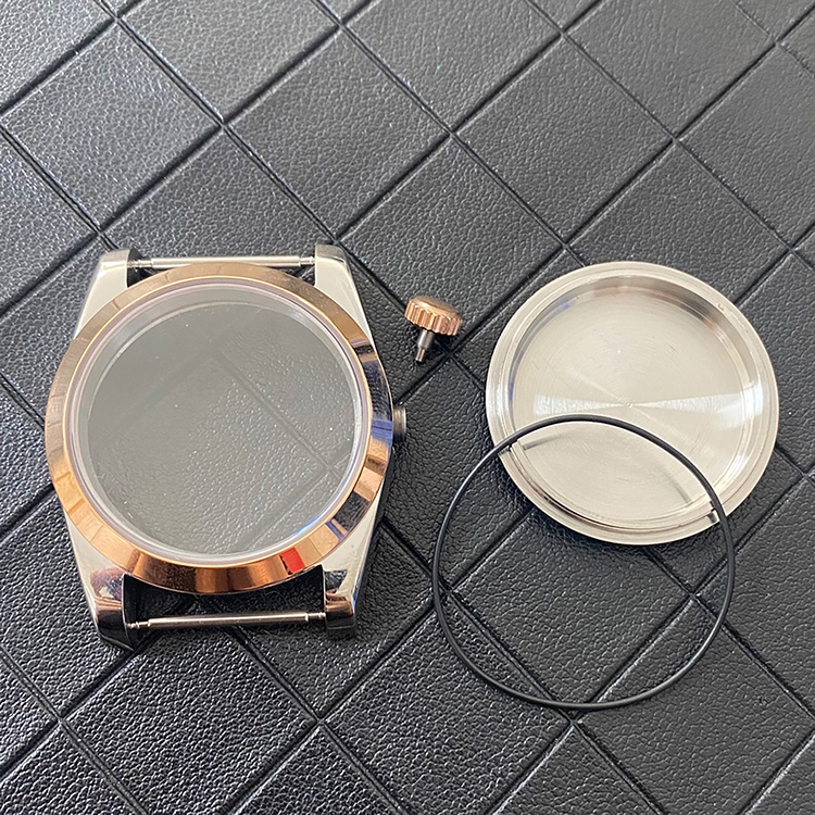 Ốp Bảo Vệ Mặt Đồng Hồ Bằng Thép Không Gỉ 36MM Đính Đá Sapphire Màu Vàng Hồng Cho NH35 / 36MM