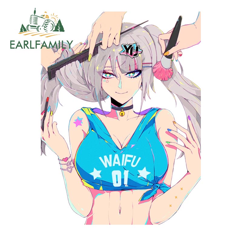 Sticker Dán Trang Trí Mũ Bảo Hiểm Xe Hơi 13Cmx9.8Cm In Chữ Gyaru YUchan Estella Kirameki