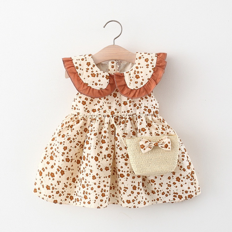 Đầm Công Chúa Phối Bèo Đính Hoa Thời Trang Hàn Quốc Cho Bé Gái