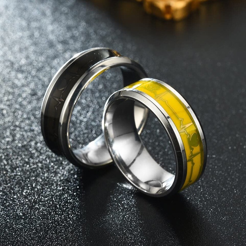 Nhẫn Thép Titan Phát Sáng Trong Bóng Tối Thời Trang Mới 2023 Cho Nam Và Nữ