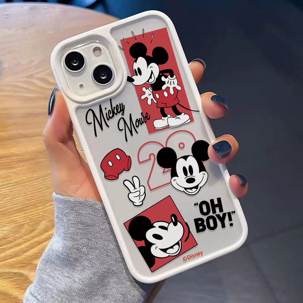 Ốp Điện Thoại Nhựa Acrylic Cứng Trong Suốt In Hình Mickey Thời Trang Cho iphone 14promax 11 13 12 7Plus 8 X XS Max