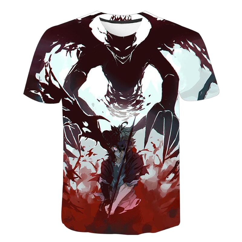 Áo Thun Tay Ngắn In Hình Asta Graphic 3D Màu Đen Phong Cách Harajuku Thời Trang Cho Nam Và Nữ