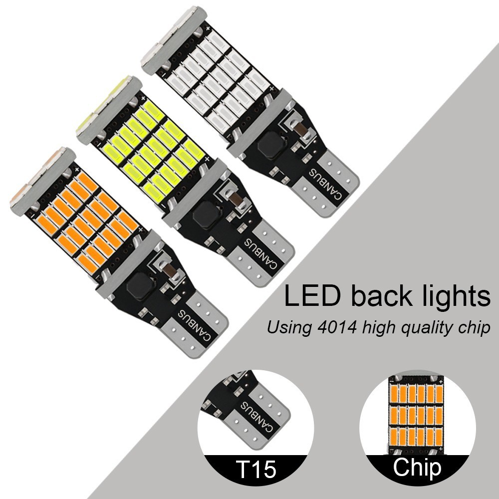 Set 1 / 2 Đèn led 12V 4014 45smd t15 w16w 921 Siêu Sáng Dành Cho Ô Tô / Mô Tô