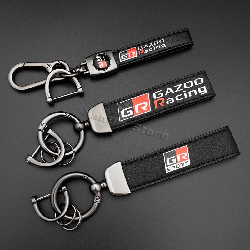 Móc Khóa Da Cho Xe Hơi Toyota GR Sport Gazoo Racing Supra Yaris 86 Corolla RAV4 Avensis Prado Prius