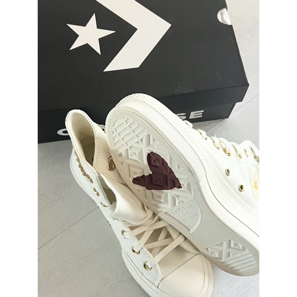 Giày Thể Thao Converse 2023 Vải canvas Cài Khóa Thêu Hình Trái Tim Dễ Thương Cho Nam Và Nữ B94