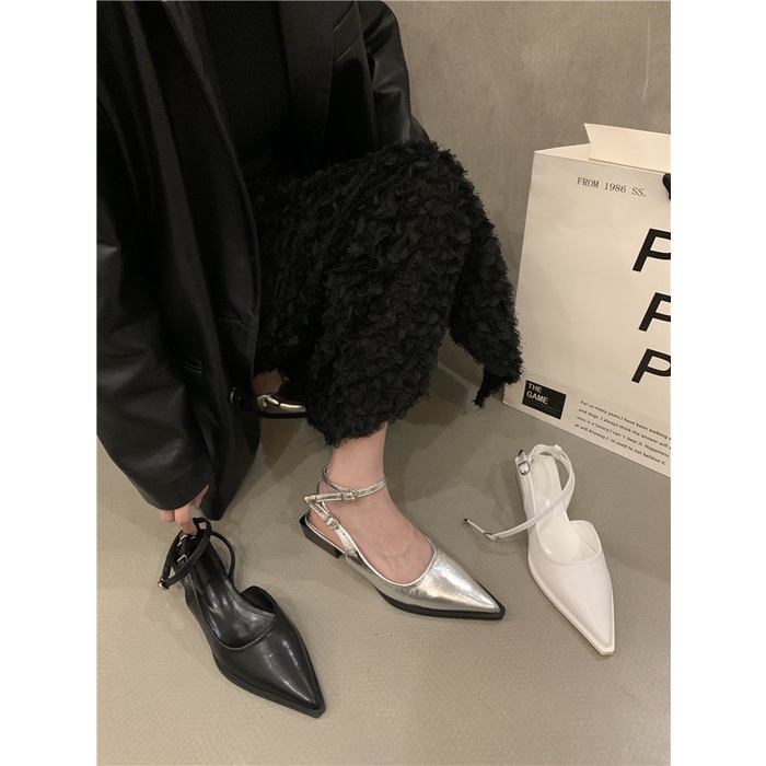 Giày Sandal Đế Thấp Mũi Nhọn Thời Trang Dành Cho Nữ