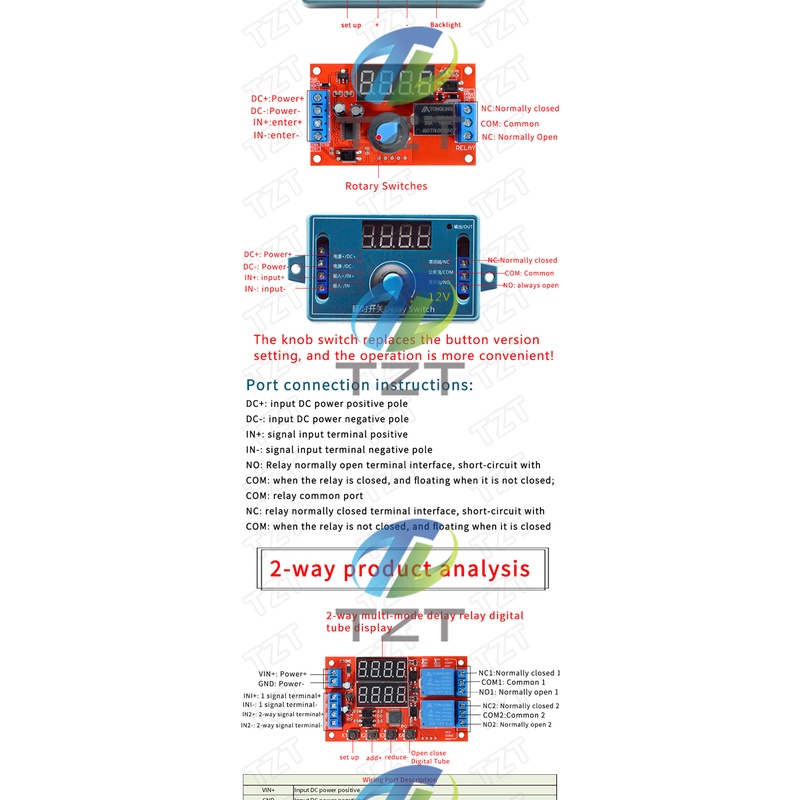 Mô Đun Rơ Le Hẹn Giờ DC 5V 12V 24V 10A 32 Chế Độ