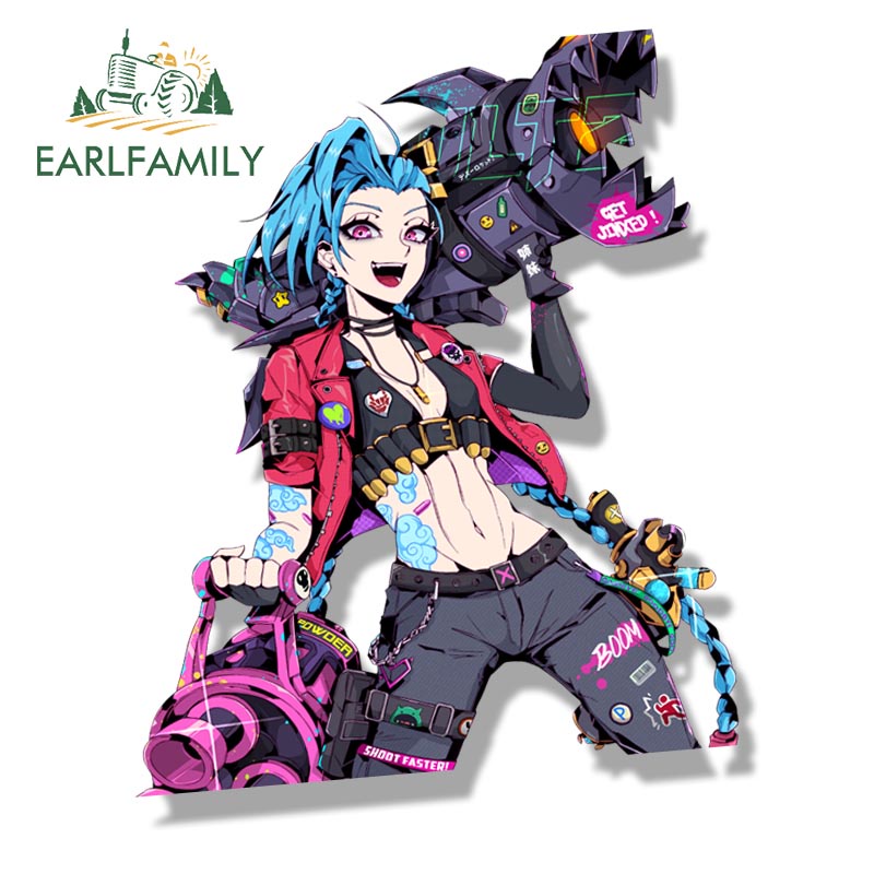 Đề Can Dán Trang Trí Xe Hơi In Hình Jinx Fanart Và Cô Gái Hoạt Hình Graffiti