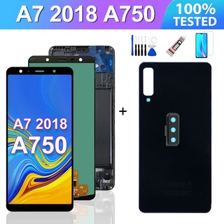 Màn hình lcd cho samsung a7 2018 a750 a750f a750fn/ds màn hình hiển thị hình cảm ứng thay thế + tặng kèm pin