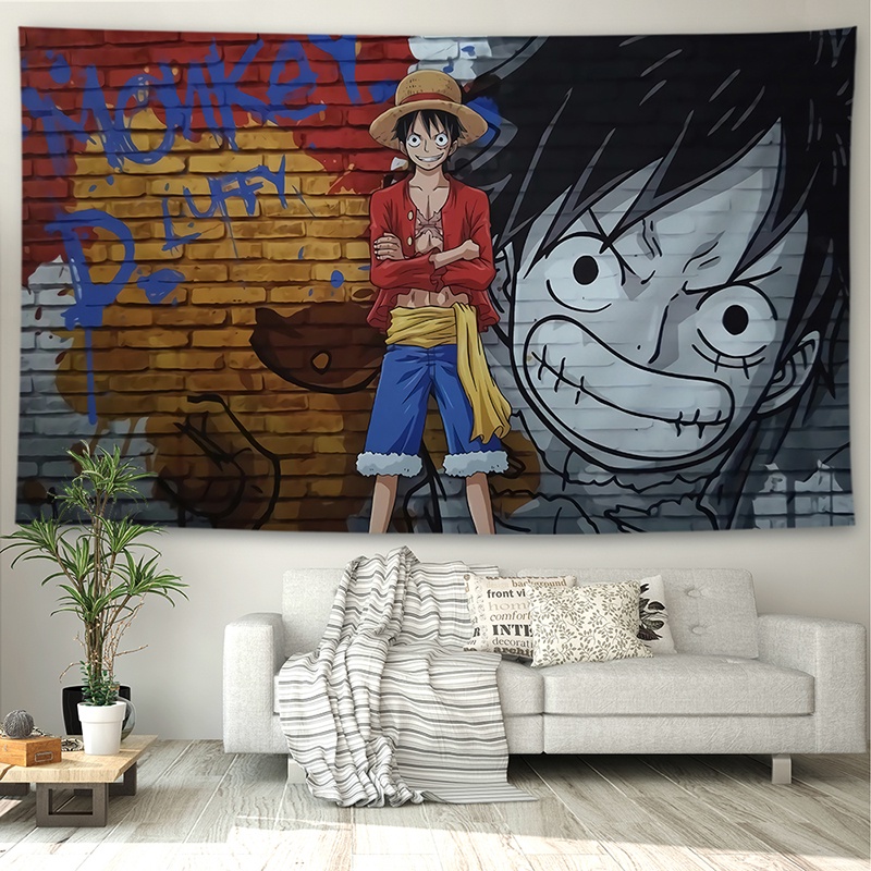 Thảm Treo Tường Trang Trí Phòng Khách / Phòng Ngủ In Hoạ Tiết One Piece