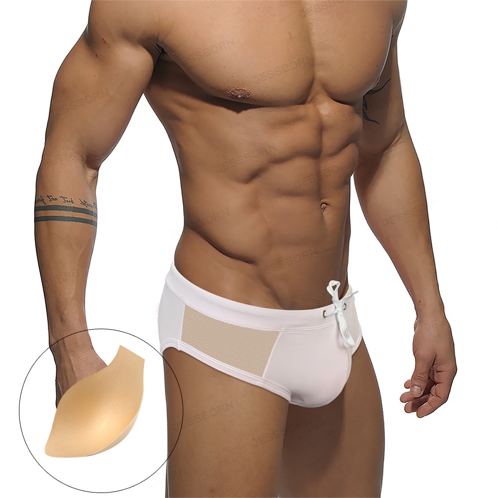 Quần Bơi Tam Giác Màu Trơn Có Đệm Nâng Ngực GG159 Cho Nam