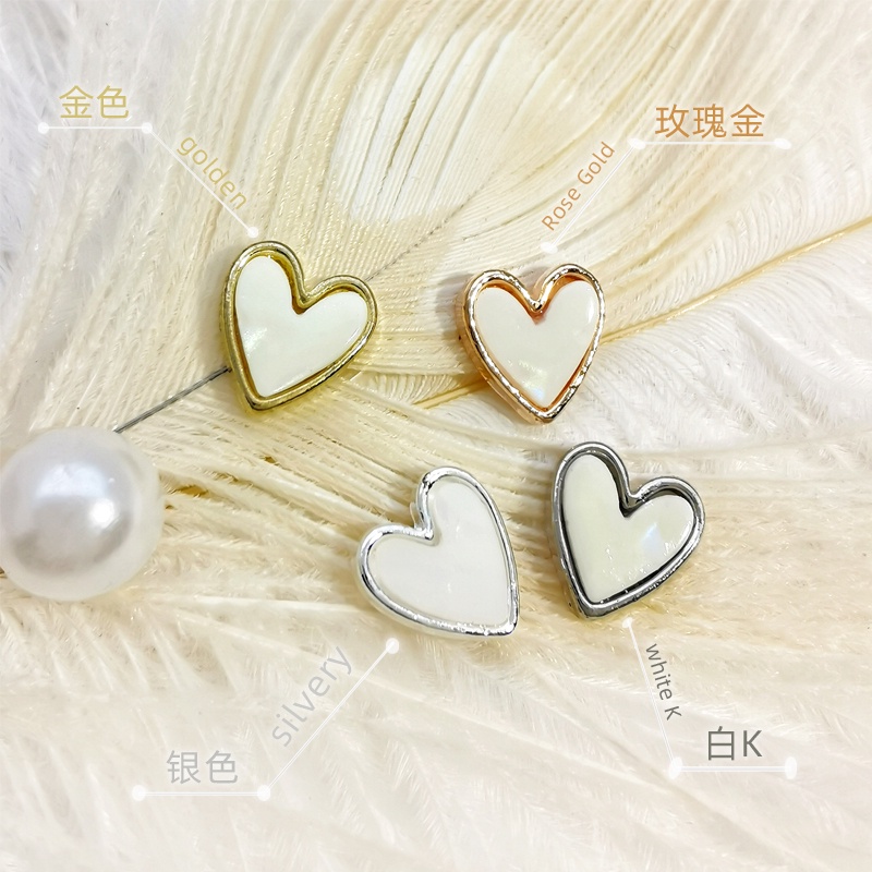 Trang Sức Phụ Kiện Trang Trí Móng Tay Hình Trái Tim Ngôi Sao May Mắn Trái Tim Khảm Đá Hợp Kim Phụ Kiện Cho Mẹ-Oof-pearl Bán Hàng Từ Nhà Máy