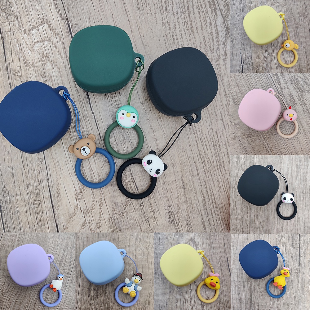 Ốp Vỏ Bảo Vệ Hộp Sạc Tai Nghe Bluetooth Không Dây Bằng Silicon Họa Tiết Hoạt Hình Kèm Dây Đeo Cho Baseus WM02 /
