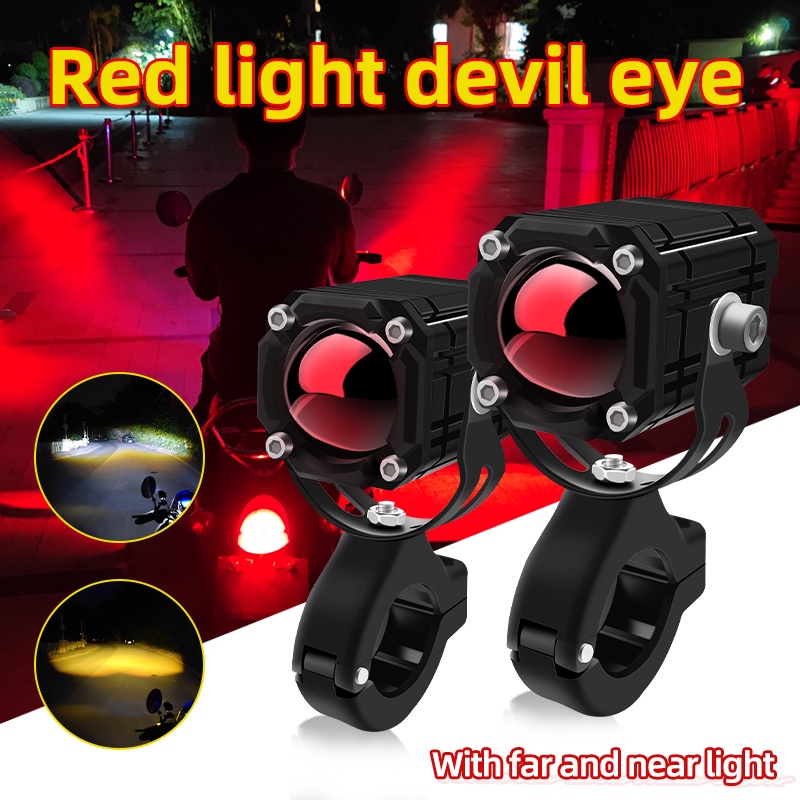 Đèn LED DRL Ánh Sáng Trắng / Vàng / Đỏ Hình Đôi Mắt Thiên Thần 100W 20000lm Cho Xe Mô Tô