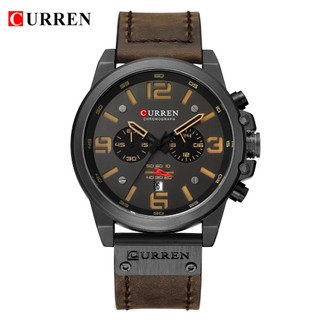  Đồng Hồ Quartz CURREN Chống Thấm Nước Với Dây Đeo Da Màu Đỏ 8314 XL 