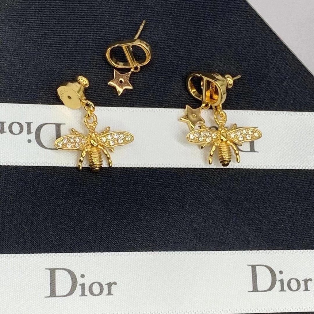 Khuyên Tai Tròn Khắc Chữ Dior Bằng Thép Titanium Thời Trang Cho Nữ