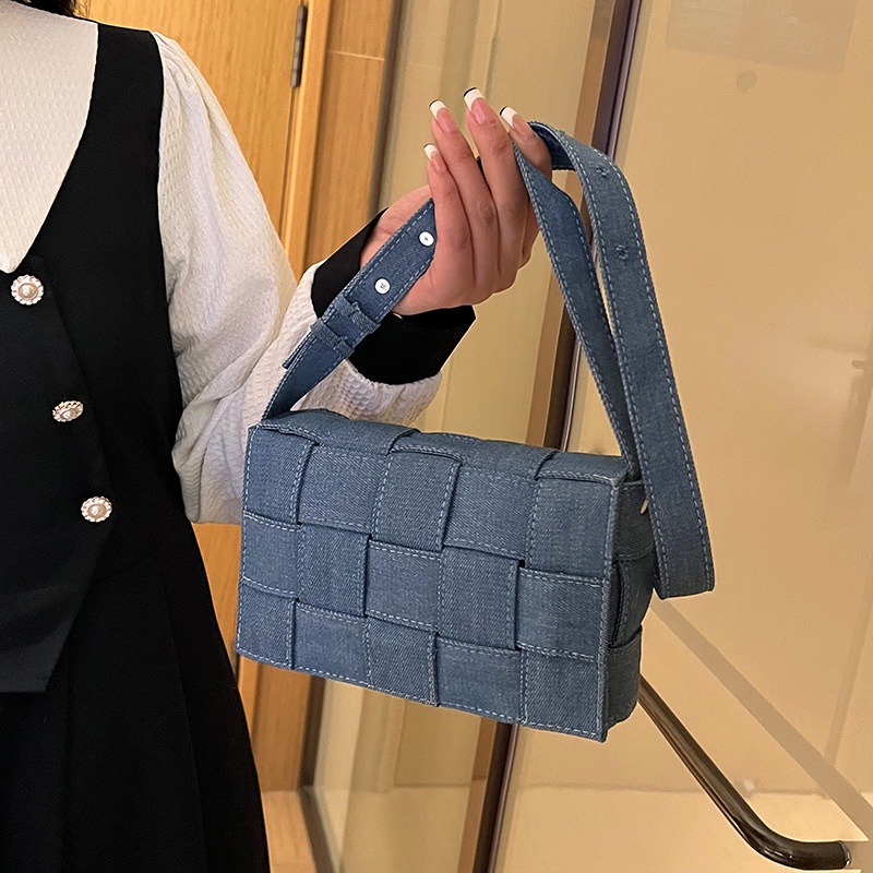 Túi Xách Denim Dệt Hình Vuông Nhỏ Thời Trang Xuân Hè 2023 Cho Nữ