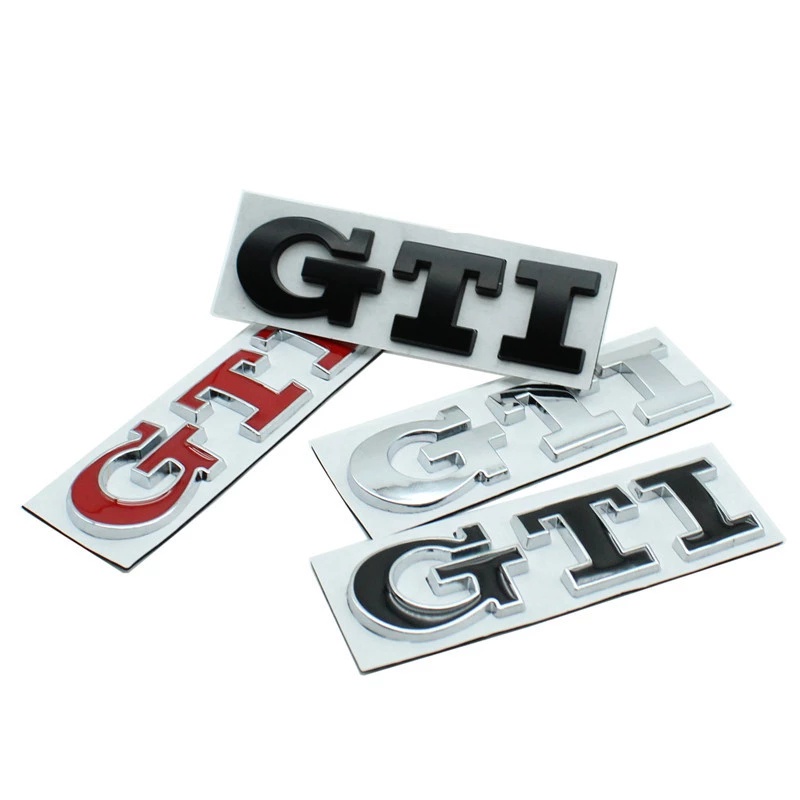 Logo GTI 3D Bằng Kim Loại Dán Trang Trí Cốp Sau Xe Hơi GTI Volkswagen VW Polo Golf R400 TCR MK2 MK4 MK5 MK6 MK7