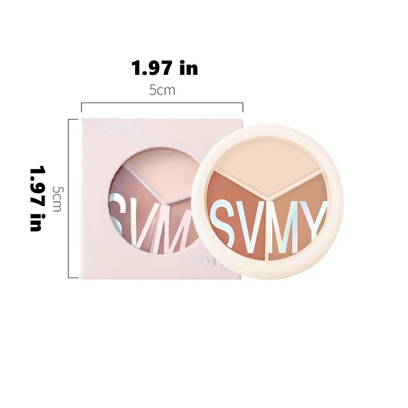 Bảng Kem Che Khuyết Điểm 3 Màu Sắc Lâu Trôi Màu Xanh Lá Tự Nhiên SVMY