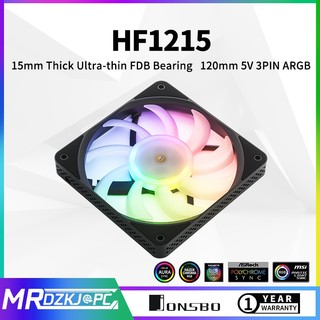 Quạt tản nhiệt cpu 120mm hf1215 argb 15mm fdb 5v 3pin dành cho máy tính