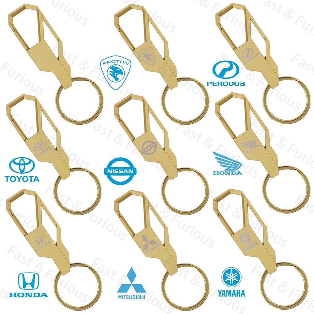 Móc Khóa Xe Hơi Bằng Hợp Kim Màu Đen In Logo Proton1 / Perodua1 / Yamaha1 / Honda1 Motor / Toyota1 / Nissan1 / Mitsubishi1 1