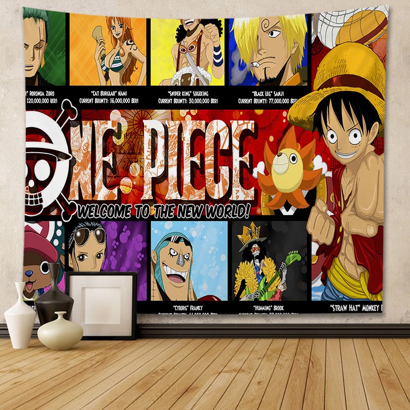 Thảm Treo Tường Trang Trí Phòng Khách / Phòng Ngủ In Hoạ Tiết One Piece
