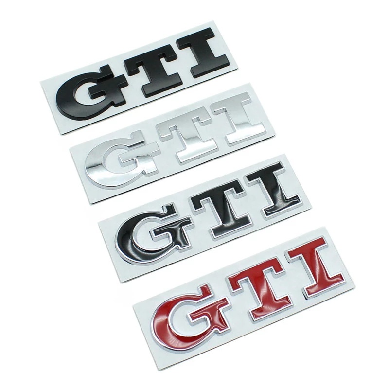 Logo GTI 3D Bằng Kim Loại Dán Trang Trí Cốp Sau Xe Hơi GTI Volkswagen VW Polo Golf R400 TCR MK2 MK4 MK5 MK6 MK7