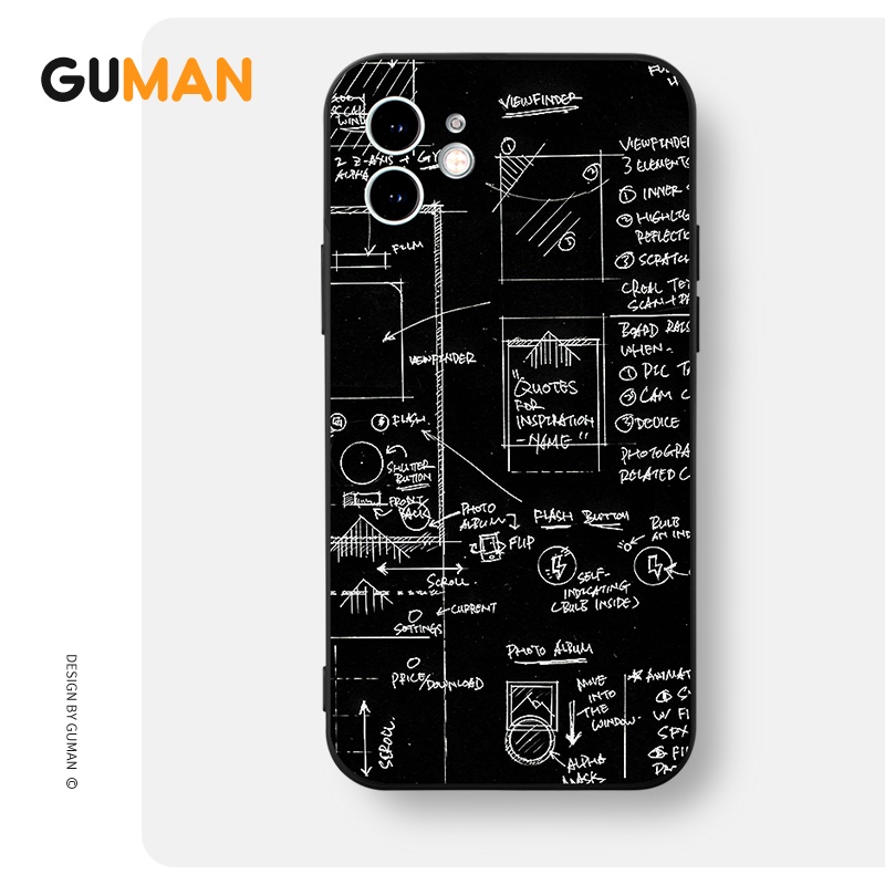 Ốp lưng GUMAN Mềm ngầu đen dễ thương đẹp Cho iPhone 14 13 12 11 Pro Max SE 2020 X XR XS 8 7 ip 6S 6 Plus kute XYB1503