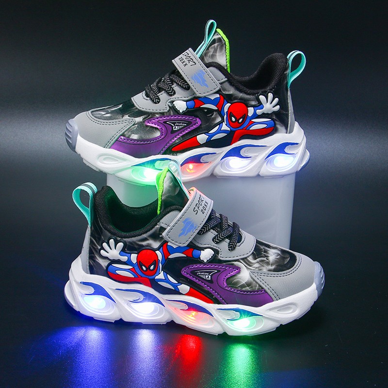 Giày Sneaker Đế Gắn Đèn Led Phát Sáng Dành Cho Bé Trai