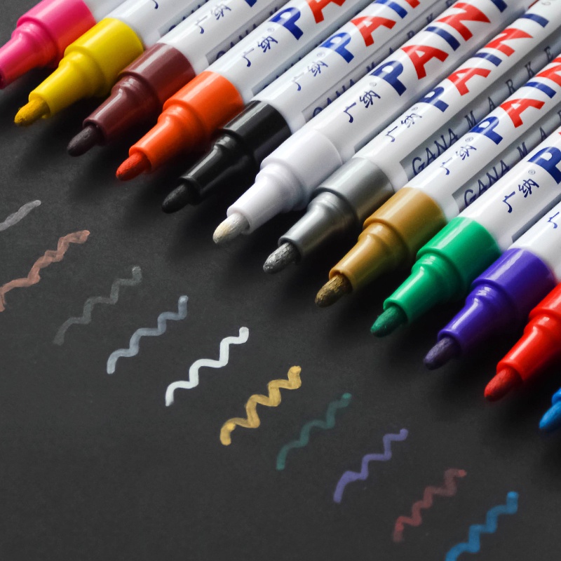 Set 12 Bút Lông Màu Acrylic Chống Thấm Nước Dùng Vẽ Tranh Sơn Dầu DIY