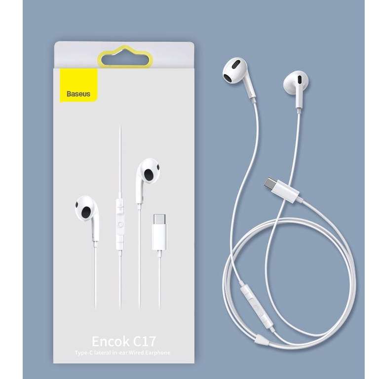 Tai nghe jack Type-c Baseus Encok Wire Earphone C17 âm thanh Hi-Fi chất lượng cao