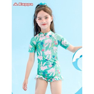 Đồ bơi liền thân kappa hình thỏ xanh lá dễ thương cho bé gái