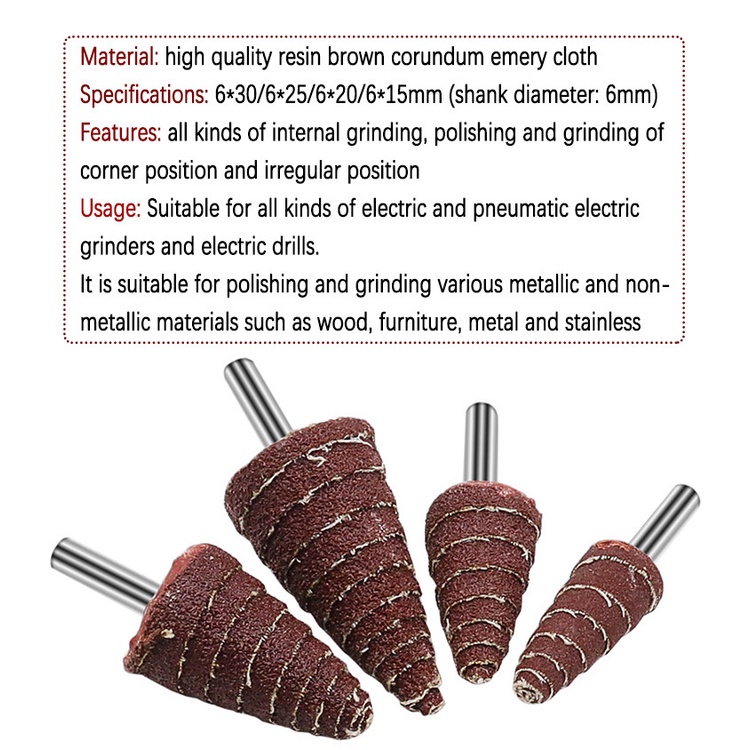 Set 2 Đầu Mài 6MM 80 Grit Dành Cho Máy Khoan