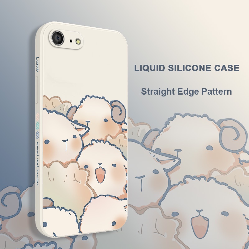 Ốp Điện Thoại Silicon Dẻo In Hình Cừu Hạnh Phúc Cho IPhone 8 7 6 6S Plus SE 2020