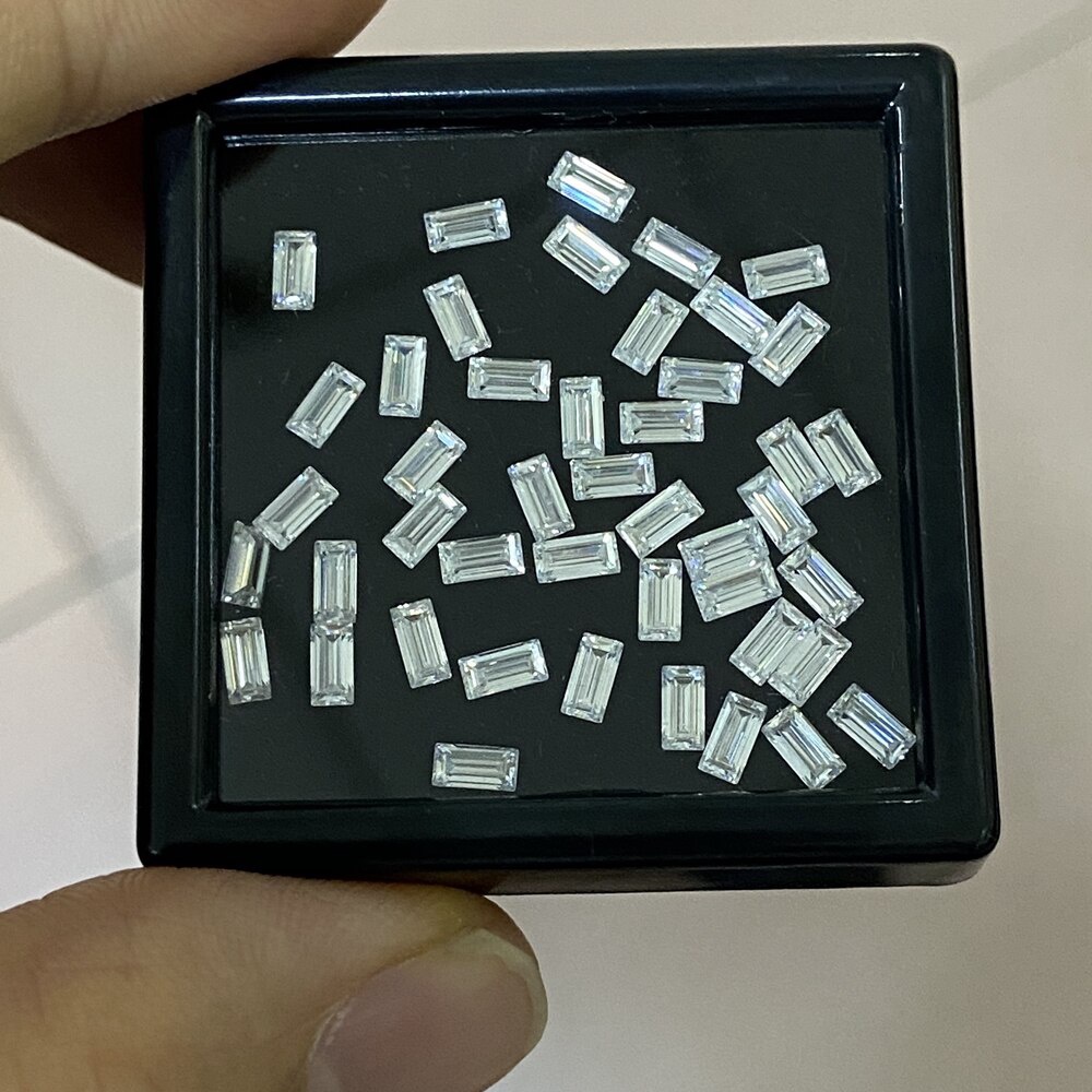 Hình Chữ Nhật Cắt Trắng Moissanite D / VVS1