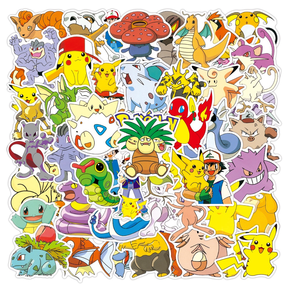 Nhãn Dán Pokemon Pokémon Chống Nước Trang Trí Vali Laptop Xe Máy
