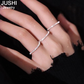 Nhẫn mạ bạc 925 18k đính đá thời trang