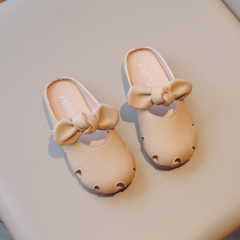 Xăng đan Mùa Hè 2023 Mũi Tròn Hở Ngón Thoáng Khí Đính Nơ Thời Trang Cho Bé Gái