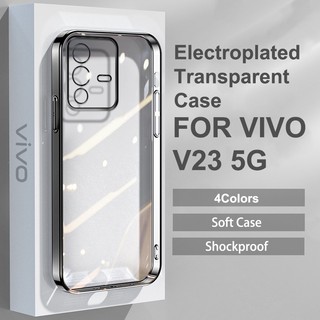 Ốp VIVO V23 5G Điện Thoại Silicon Mềm Trong Suốt Mạ Viền Sang Trọng Bảo Vệ Ống Kính Máy Ảnh Cho