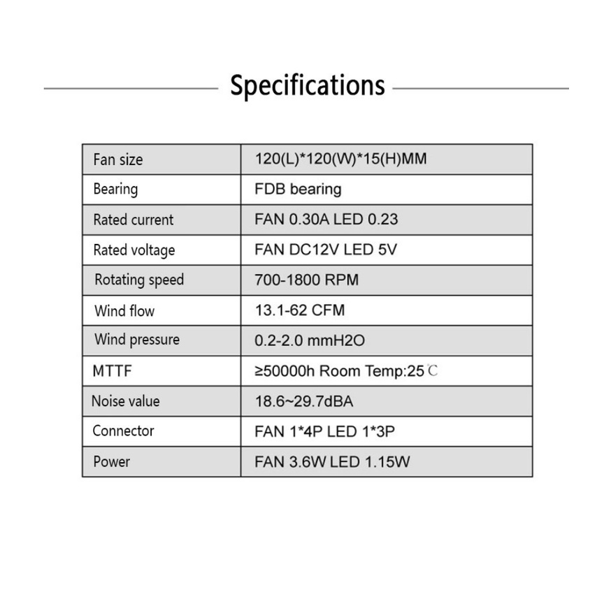 Quạt Tản Nhiệt CPU 120mm HF1215 ARGB 15mm FDB 5V 3PIN Dành Cho Máy Tính