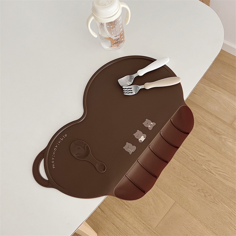 Baby Placemat Trẻ Em KhôNg ThấM NướC TúI GạO Silicone BàN Mat Ins Gió Di độNg Em Bé ăN Bib ThảM CáCh NhiệT