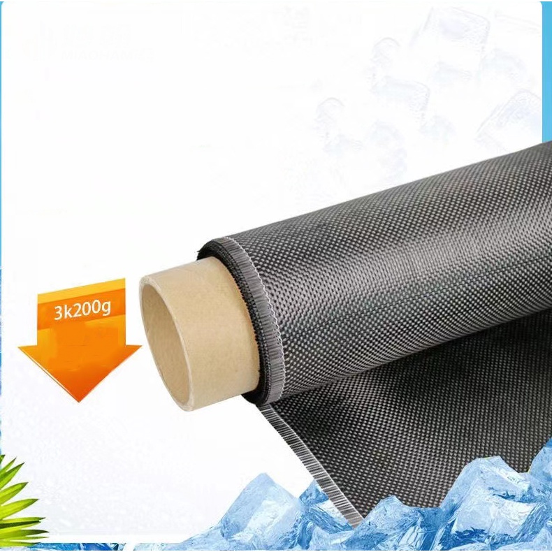 Cuộn Dây Sợi Carbon Thật 3K 200GSM 0.3mm Dài 1M / 39inch 1.5M / 59inch Chuyên Dụng Cho Xe Hơi Thể Thao