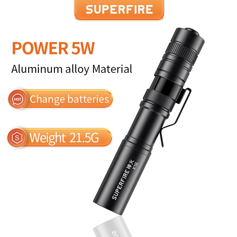 Đèn Pin LED SUPERFIRE Mini X18 / L28 Thiết Kế Nhỏ Gọn Tiện Dụng