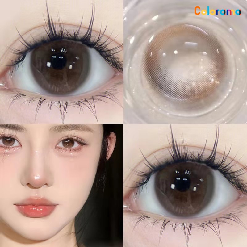 [2 Kính Cận Thị Màu Nâu Pha Lê 14.2mm Cho Nữ Sinh
