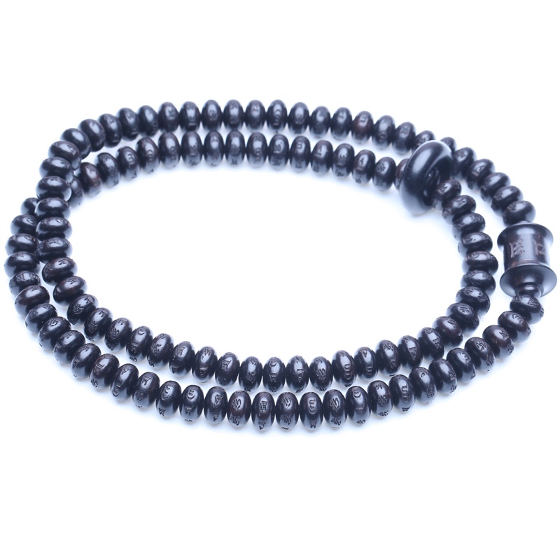 Chuỗi Hạt Đeo Tay Bằng Gỗ Mun Tự Nhiên 8Mm X 10Mm 108 Hạt
