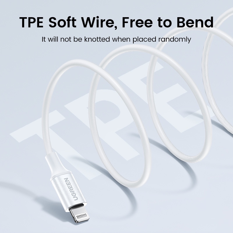 Ugreen Dây Cáp Sạc Nhanh 20w pd 3a usb c Sang lightning Cho iphone 14 13 pro max