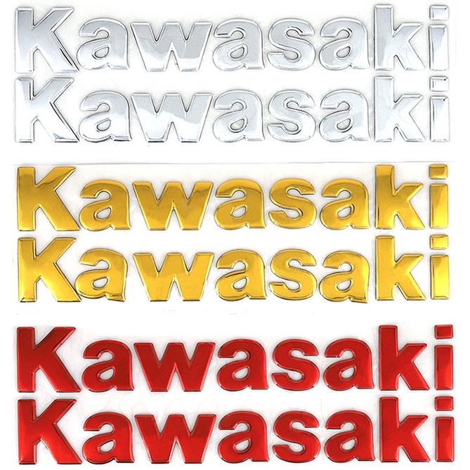 Một Cặp Nhãn Dán Logo Kawasaki 3D Trang Trí Xe Mô Tô Kawasaki 3D Dài 3M