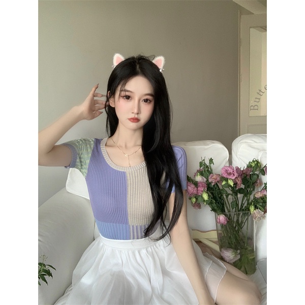 Áo Thun Dệt Kim Thời Trang Hàn Quốc